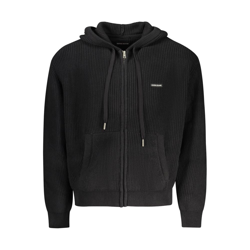 Guess Jeans Schwarzer Herren-Cardigan aus Bio-Baumwolle