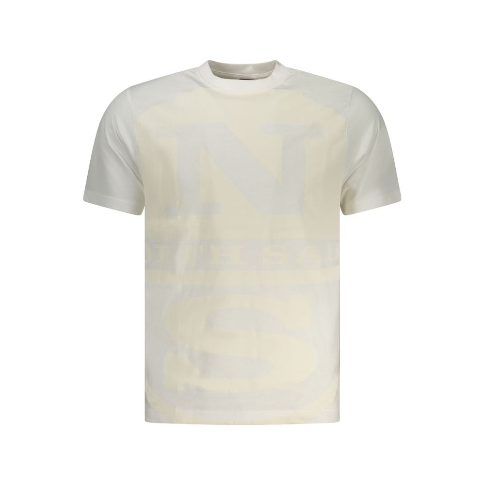 North Sails Bianco Baumwoll-T-Shirt für Herren