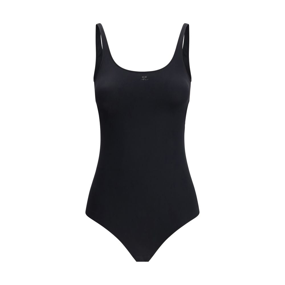 Courrèges Black Elastane Swimsuit