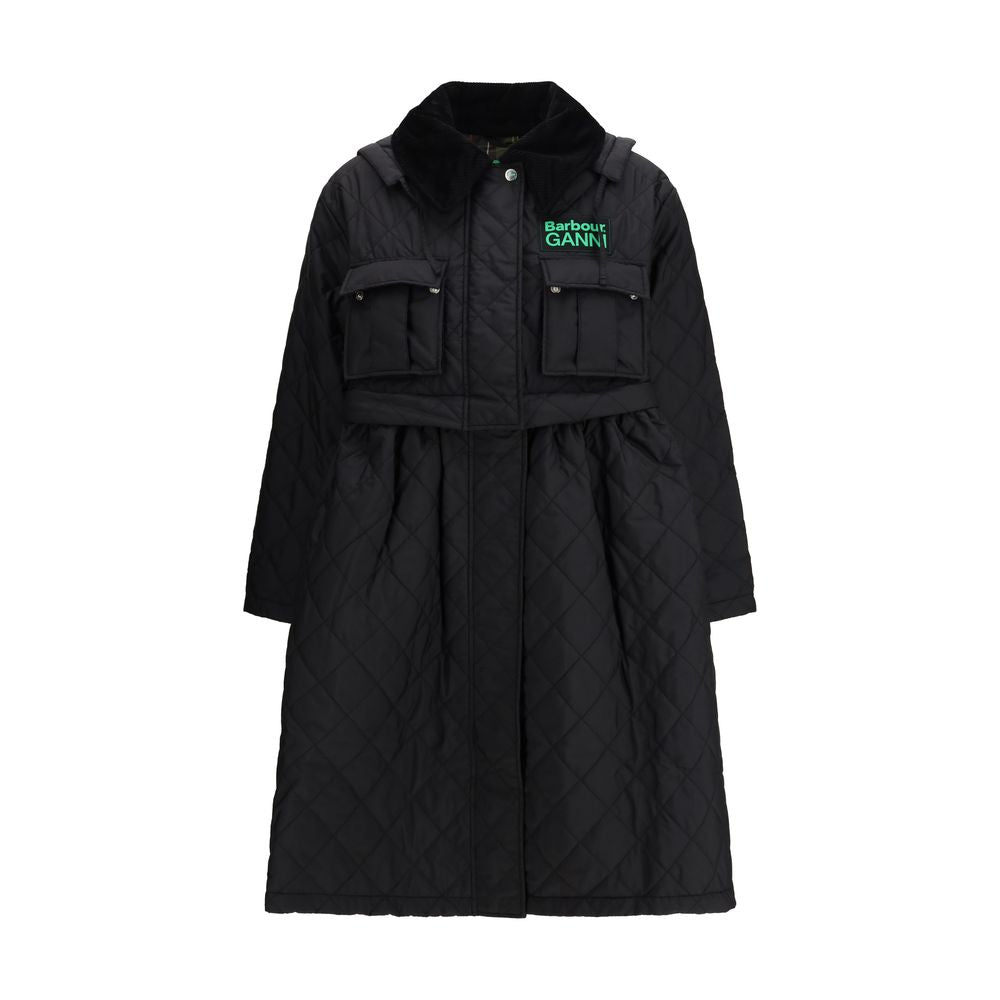 Barbour Schwarzer Wollmantel