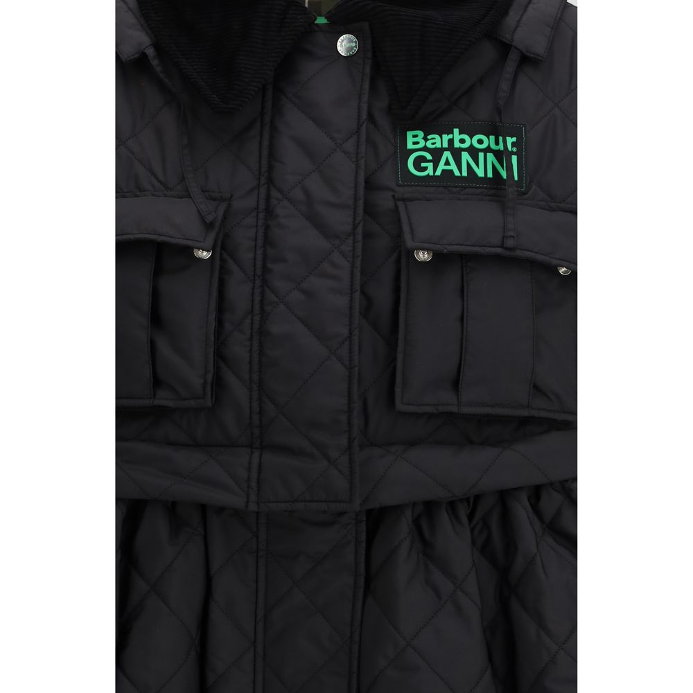 Barbour Schwarzer Wollmantel