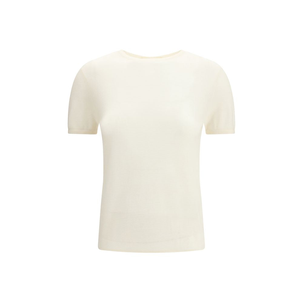 Lisa Yang Weißes Kaschmir-T-Shirt