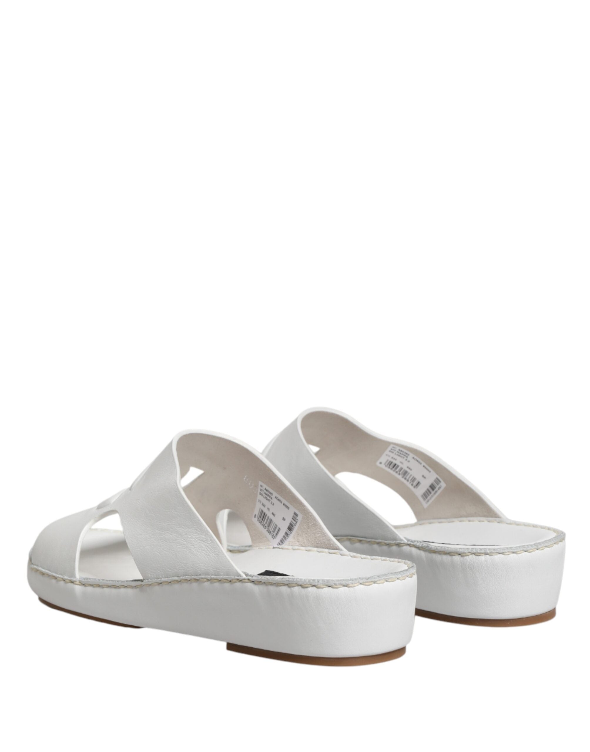 Dolce & Gabbana White DG Cutout Slides Slippers Ballerinas