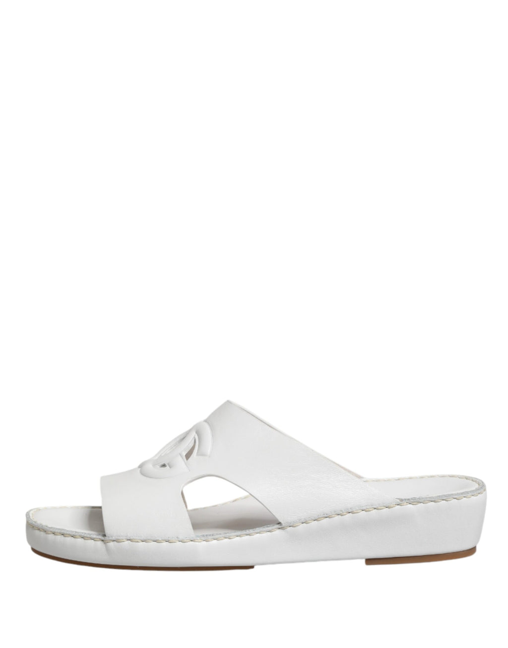Dolce & Gabbana White DG Cutout Slides Slippers Ballerinas