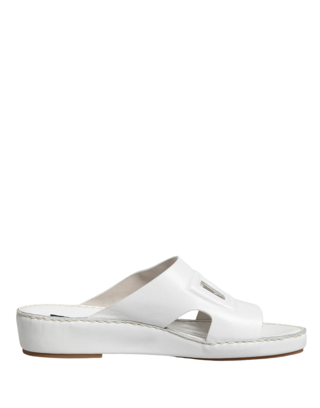Dolce & Gabbana White DG Cutout Slides Slippers Ballerinas