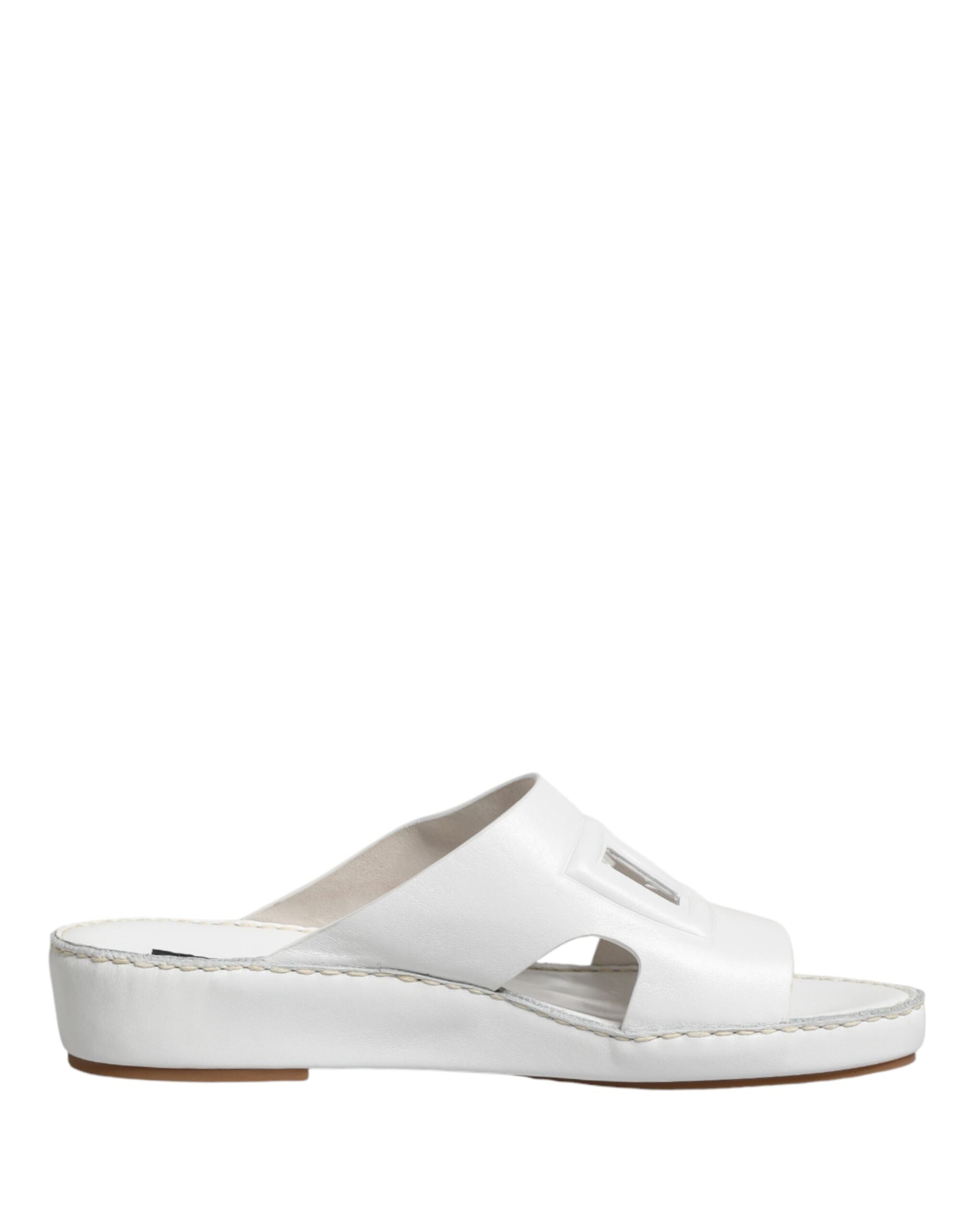 Dolce & Gabbana White DG Cutout Slides Slippers Ballerinas