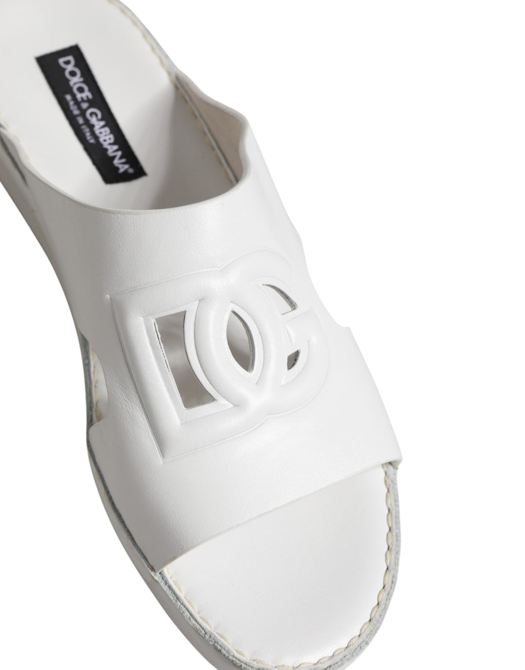Dolce & Gabbana Weiße DG Cutout Slides Hausschuhe Ballerinas