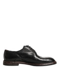 Dolce & Gabbana Black Calfskin Oxford Lace-Up Shoes