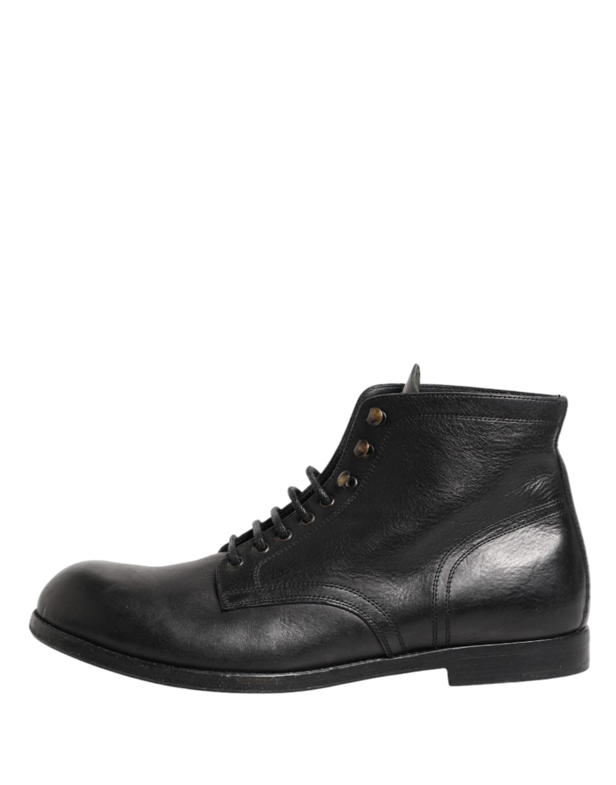Dolce & Gabbana Schwarze Schnür-Stiefeletten Herren Schuhe