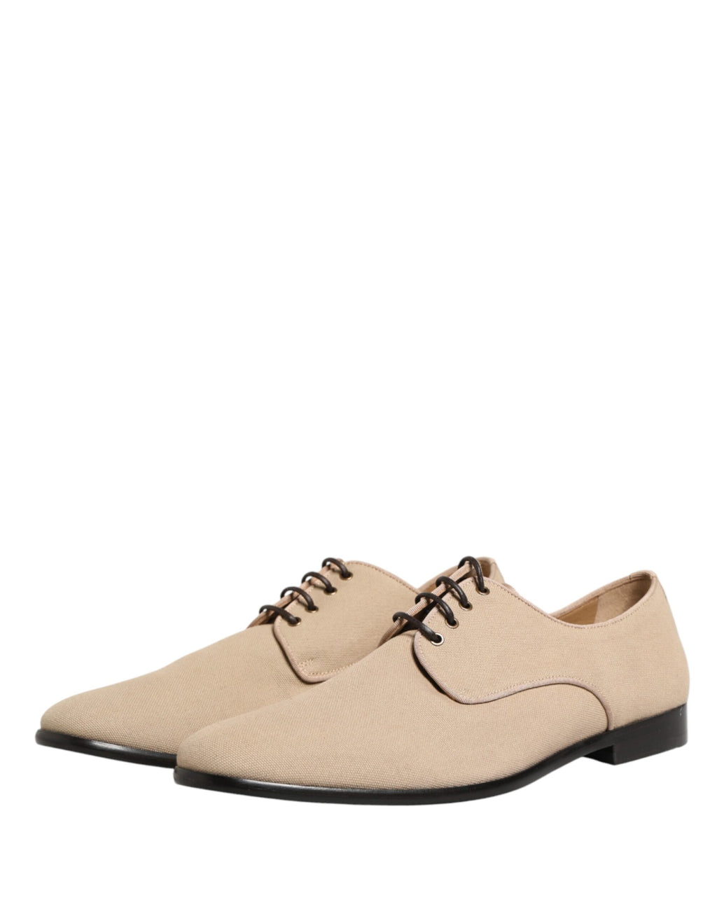 Dolce & Gabbana Beige Canvas Derby Schnürschuhe für Herren