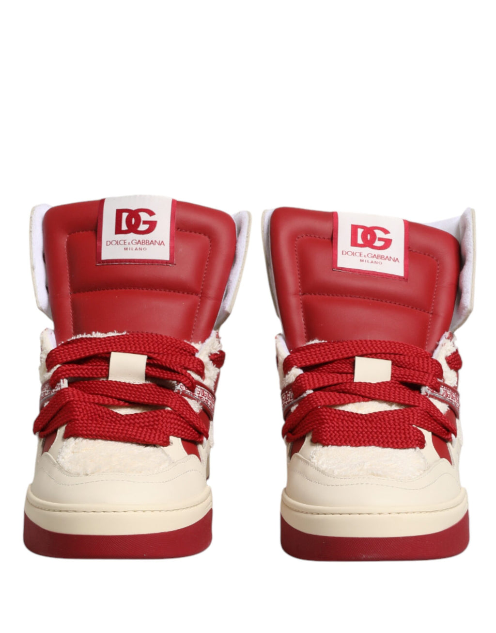 Dolce & Gabbana Weiße und rote Custom 2.Zero High-Top-Sneaker für Herren