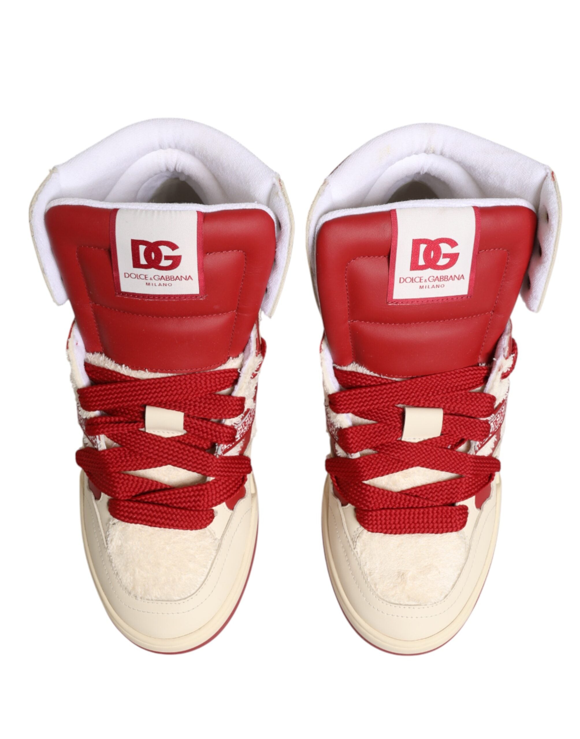 Dolce & Gabbana Weiße und rote Custom 2.Zero High-Top-Sneaker für Herren