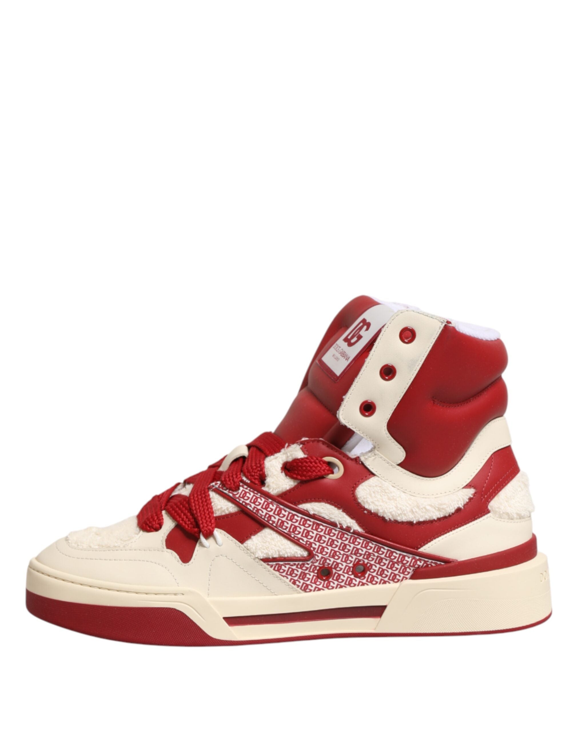 Dolce & Gabbana Weiße und rote Custom 2.Zero High-Top-Sneaker für Herren