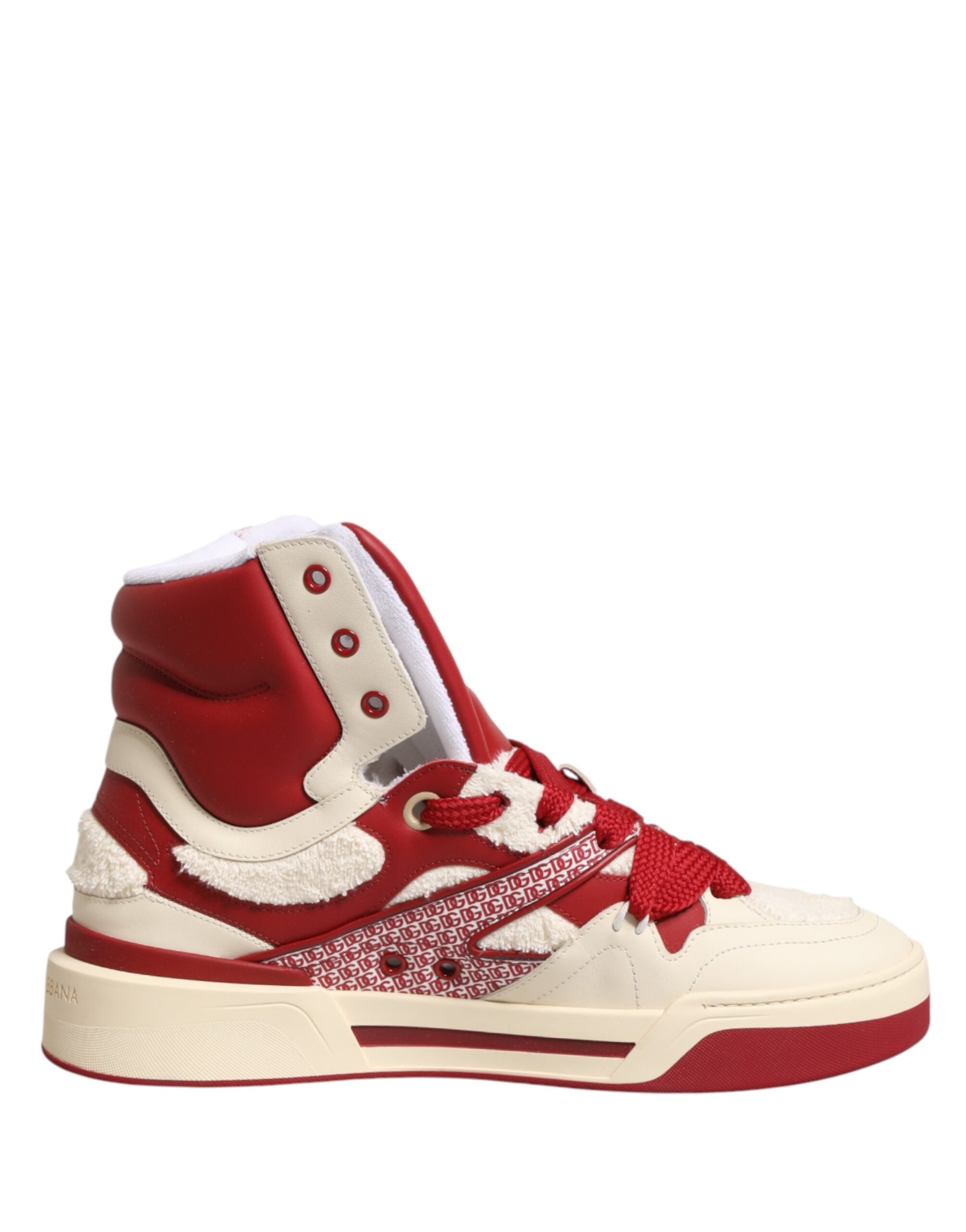 Dolce & Gabbana Weiße und rote Custom 2.Zero High-Top-Sneaker für Herren