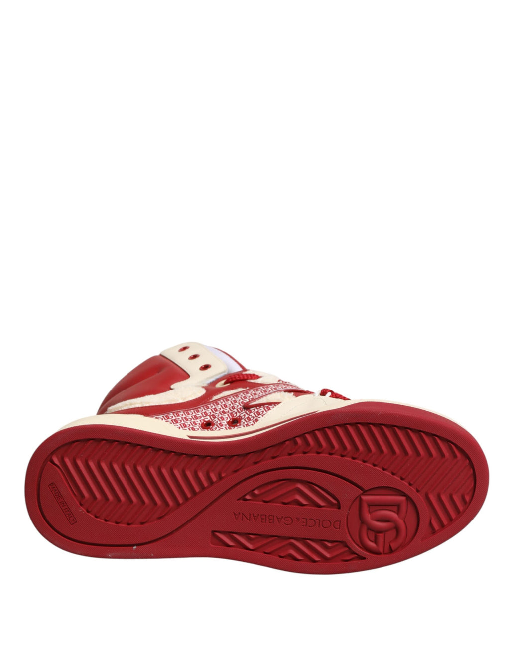Dolce & Gabbana Weiße und rote Custom 2.Zero High-Top-Sneaker für Herren