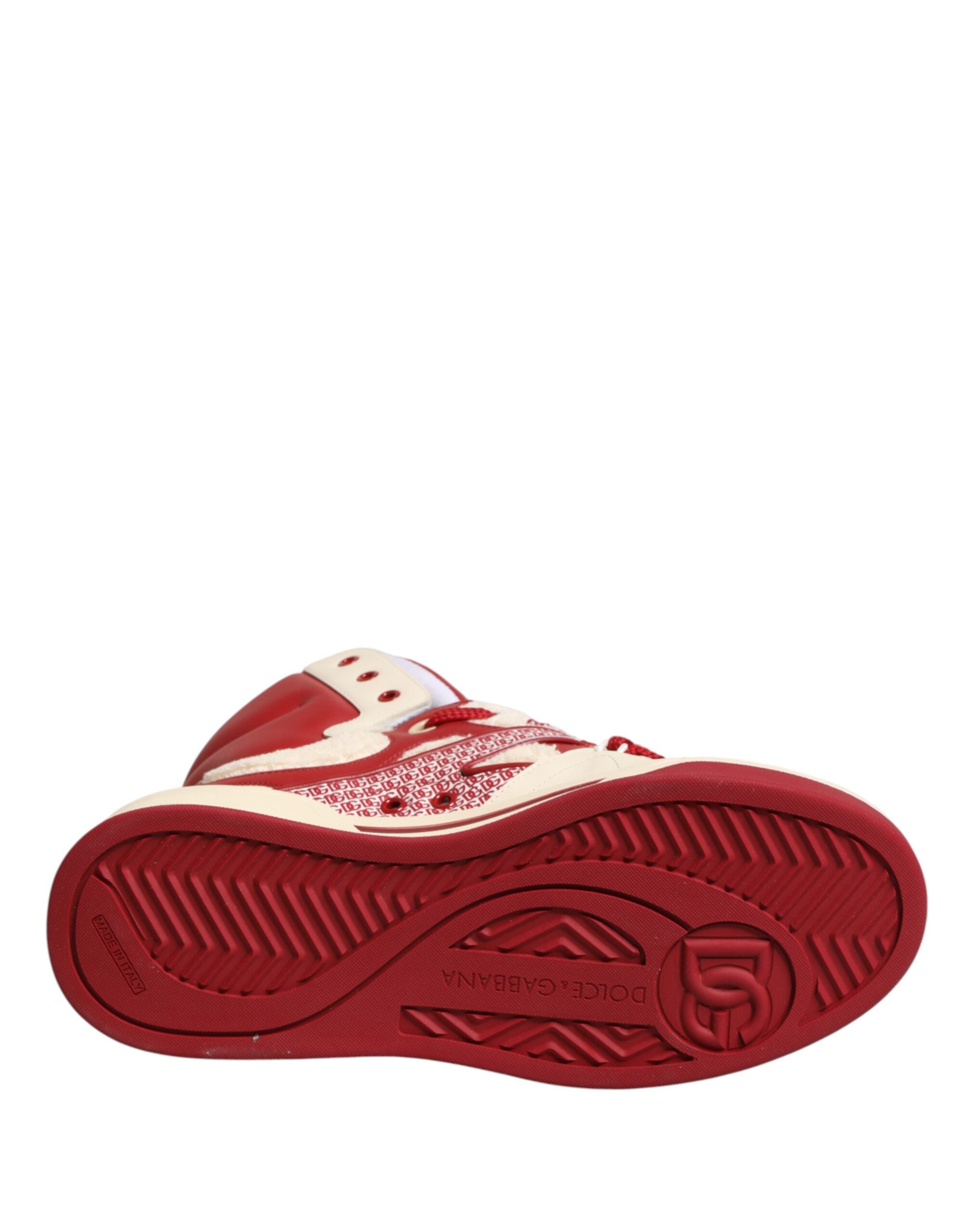 Dolce & Gabbana Weiße und rote Custom 2.Zero High-Top-Sneaker für Herren