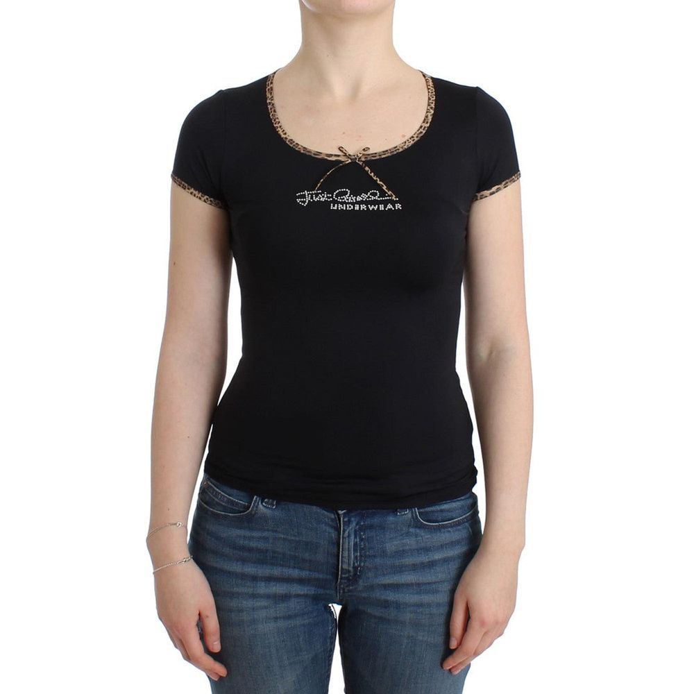 Roberto Cavalli Schwarzes Elastan-Top