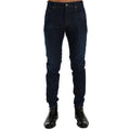 Frankie Morello Men's Slim Fit Blue Cotton Jeans