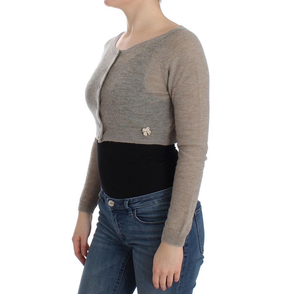 Ermanno Scervino Beige Alpaka-Leder Cardigan