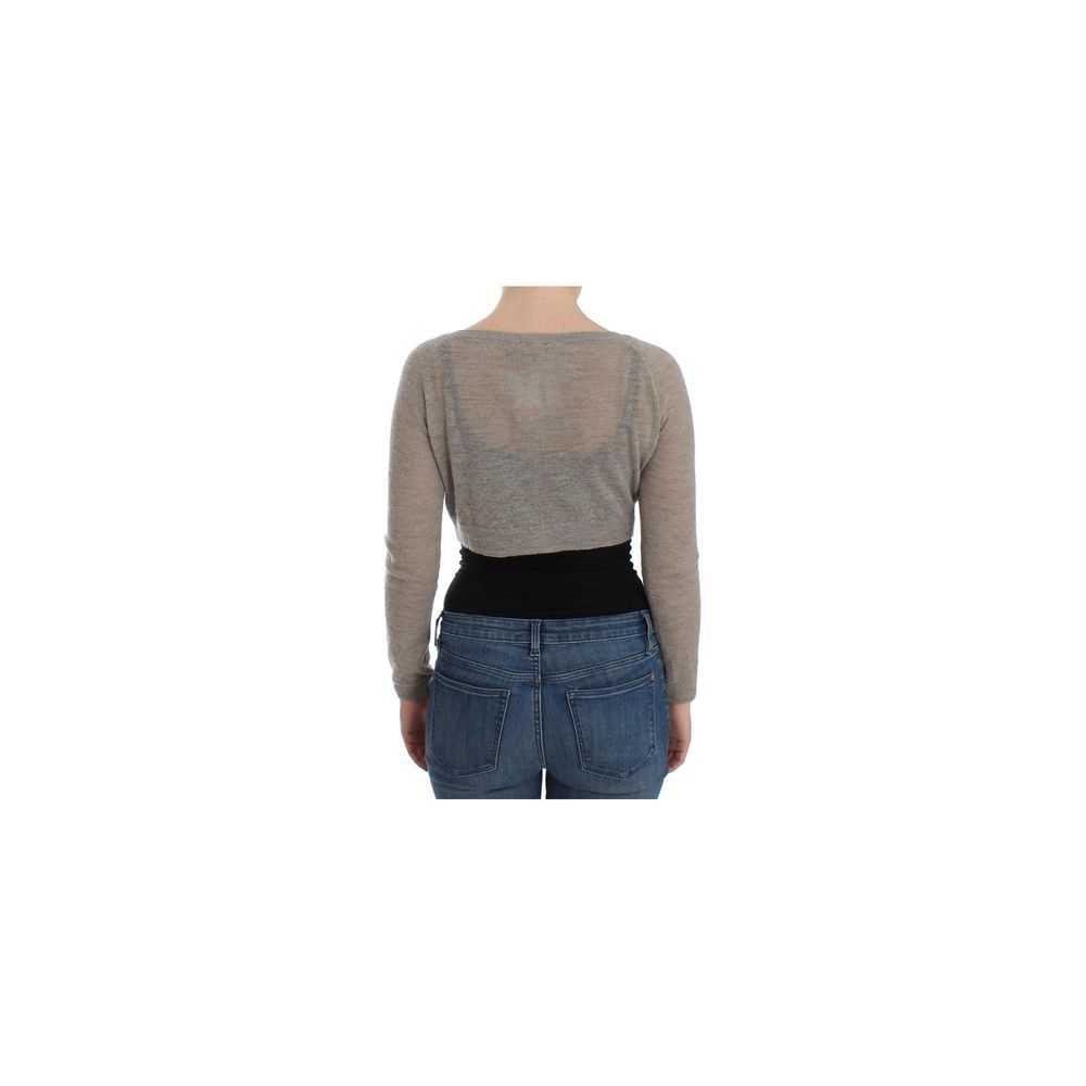 Ermanno Scervino Beige Alpaka-Leder Cardigan