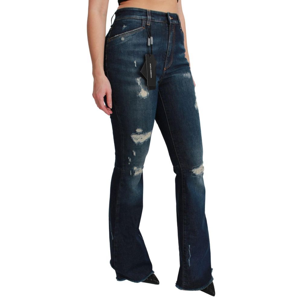 Dolce & Gabbana Blaue ausgestellte Jeans aus Baumwolle
