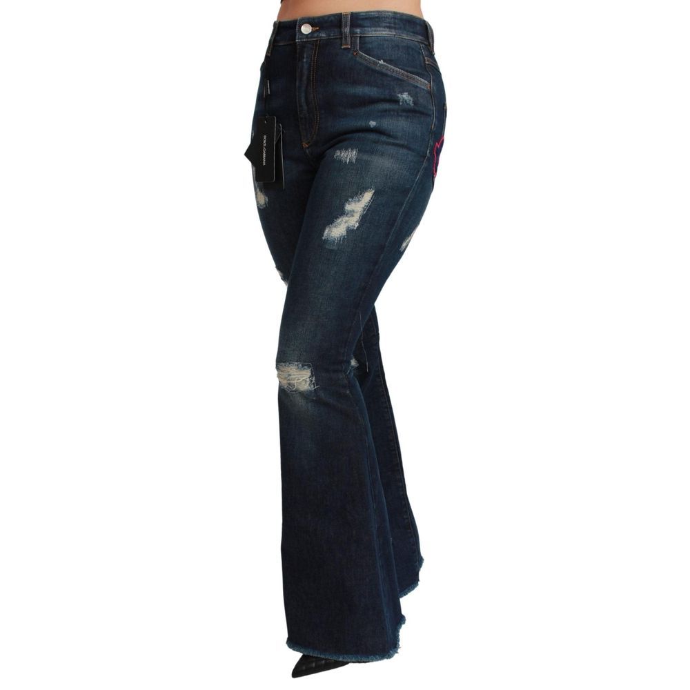 Dolce & Gabbana Blaue ausgestellte Jeans aus Baumwolle