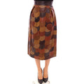 Dolce & Gabbana Brown Lambskin Midi Skirt