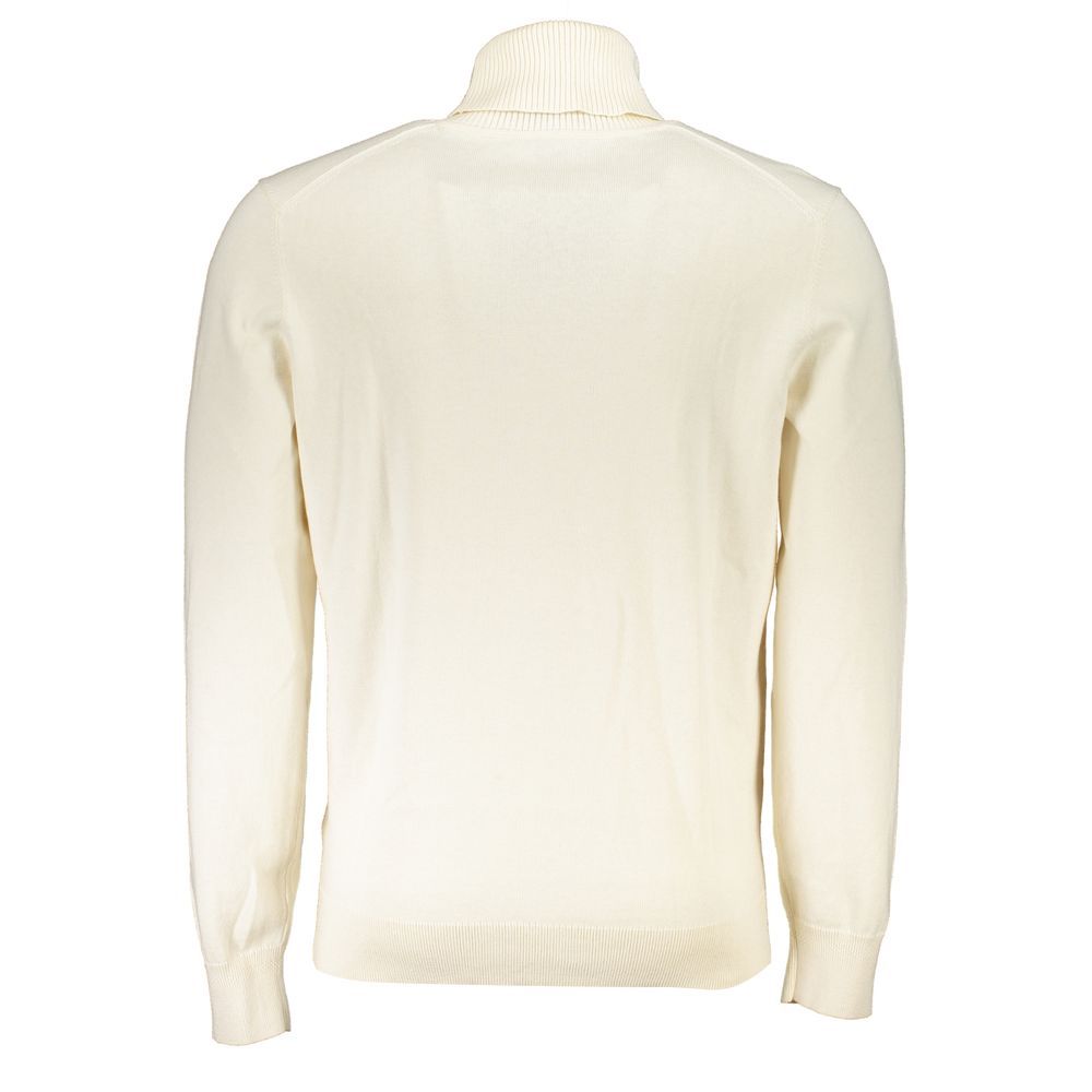 Hugo Boss Weißer Baumwollrollkragenpullover