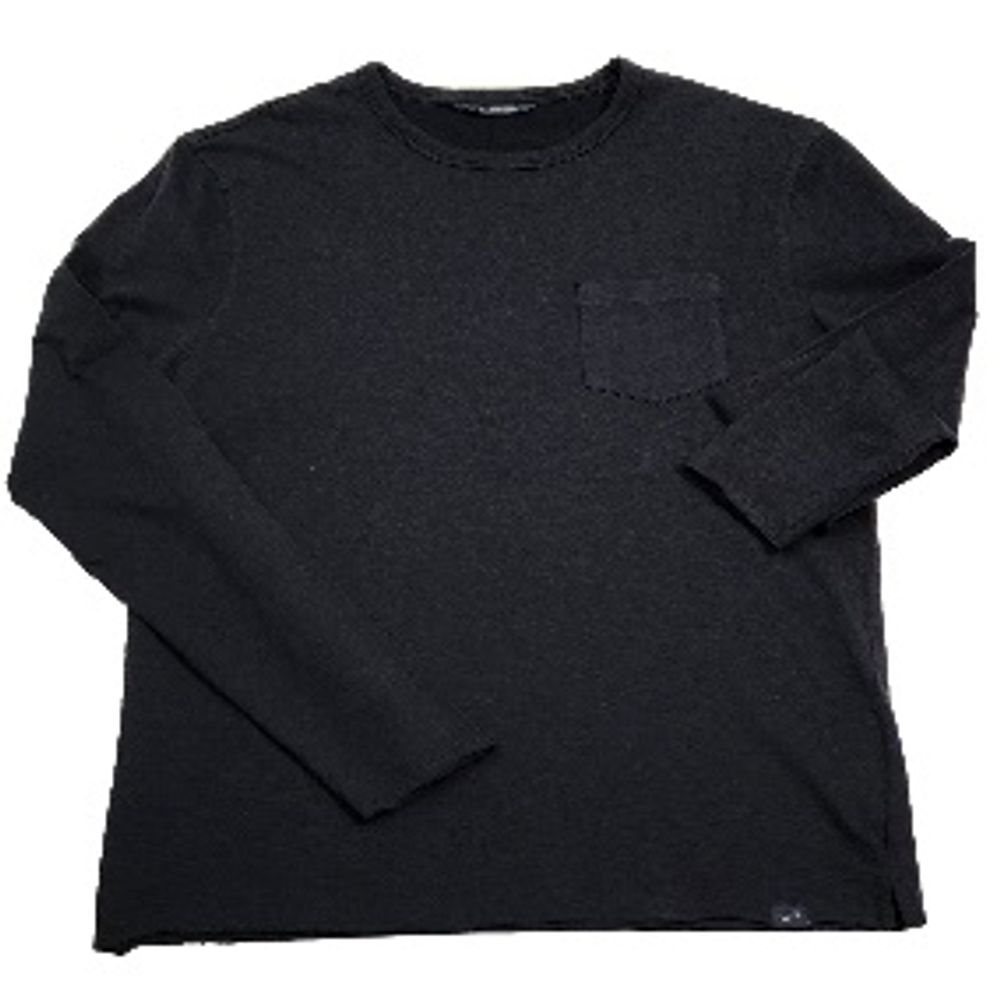 Gas Schwarzes Baumwoll-Langarmshirt