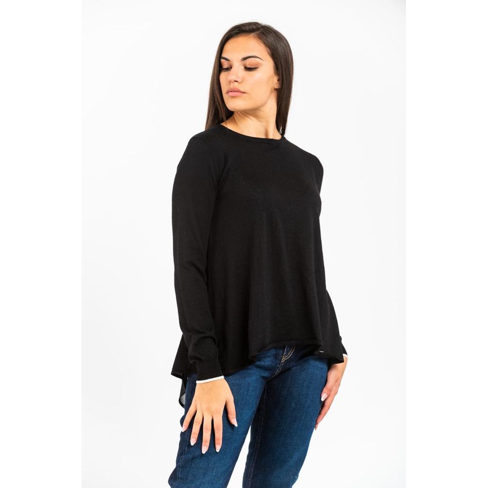 Gas Schwarzes Langarmshirt aus Viskose