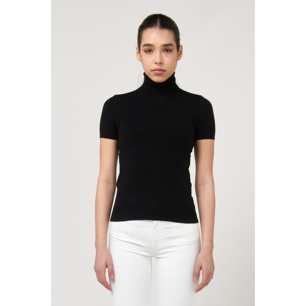 Gas Black Viscose Turtleneck Sweater