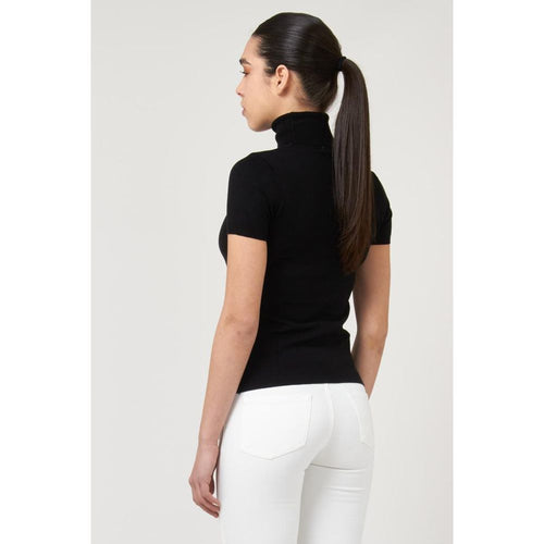 Gas Schwarzer Rollkragenpullover aus Viskose