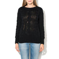 Gas Schwarzer Wollpullover