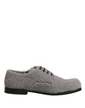 Dolce & Gabbana Gray Fleece Lace-Up Men's Derby Dress Shoes