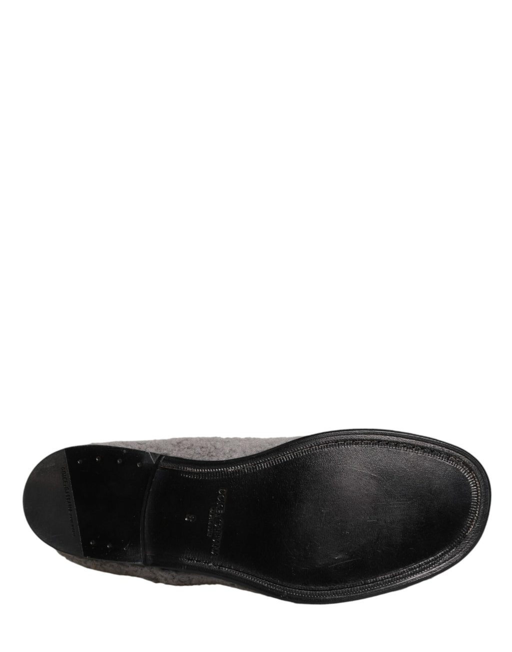 Dolce & Gabbana Gray Fleece Lace-Up Men's Derby Dress Shoes