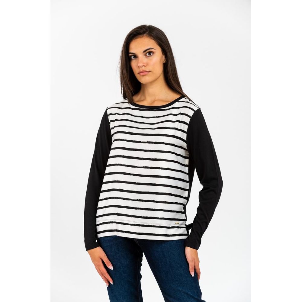 Gas Schwarzes Modal-Langarmshirt