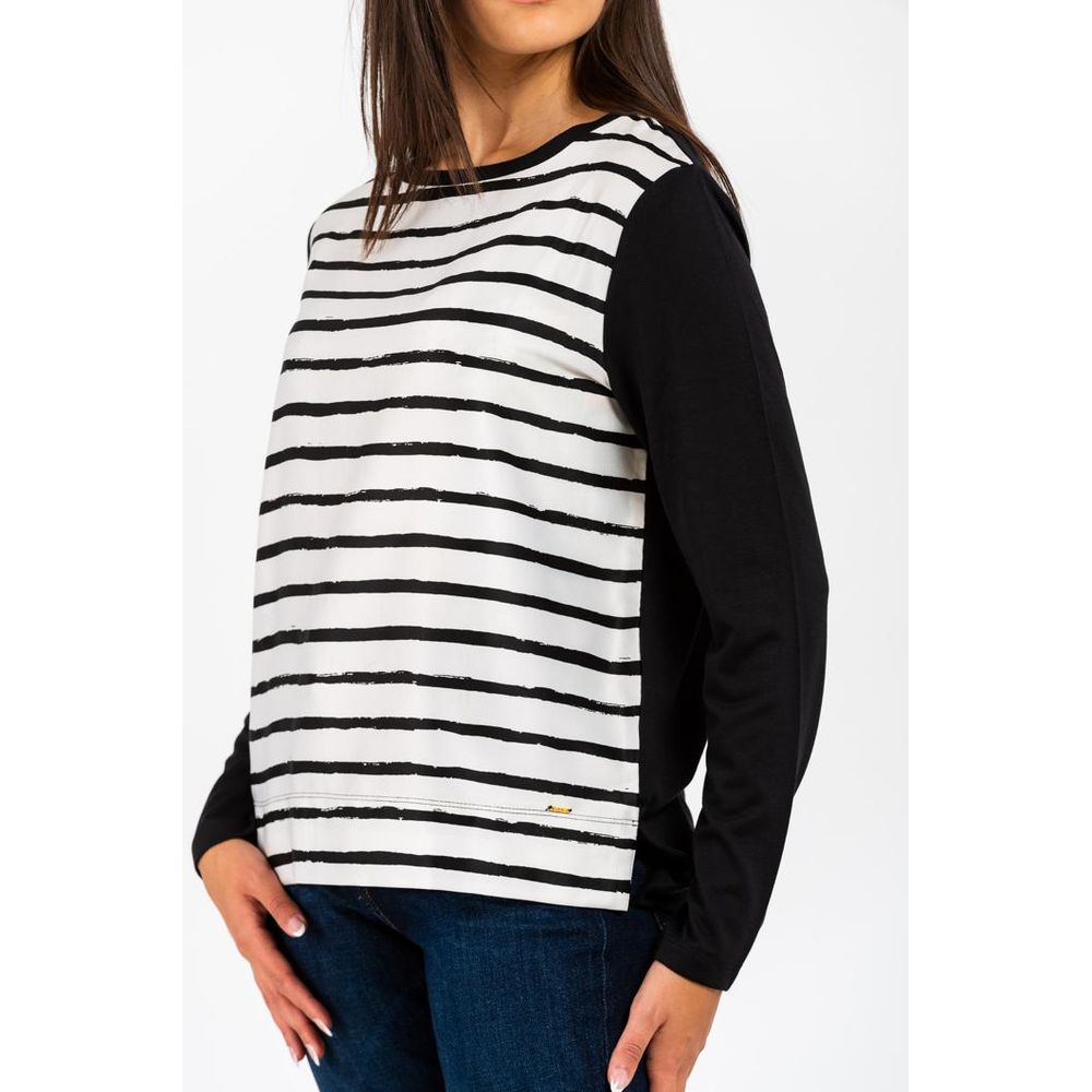 Gas Schwarzes Modal-Langarmshirt