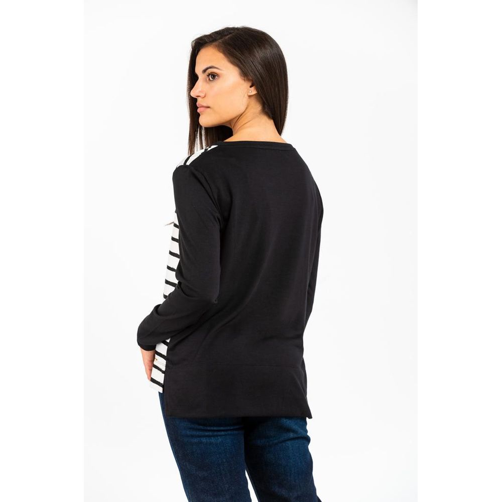 Gas Schwarzes Modal-Langarmshirt