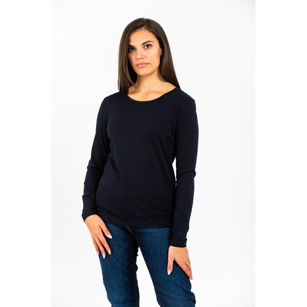 Gas Blaues Baumwoll-Langarmshirt