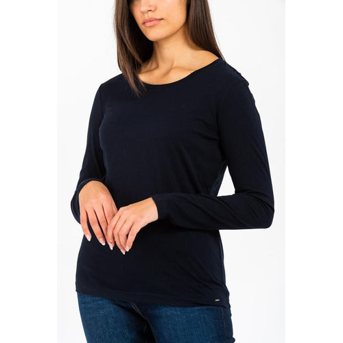 Gas Blaues Baumwoll-Langarmshirt