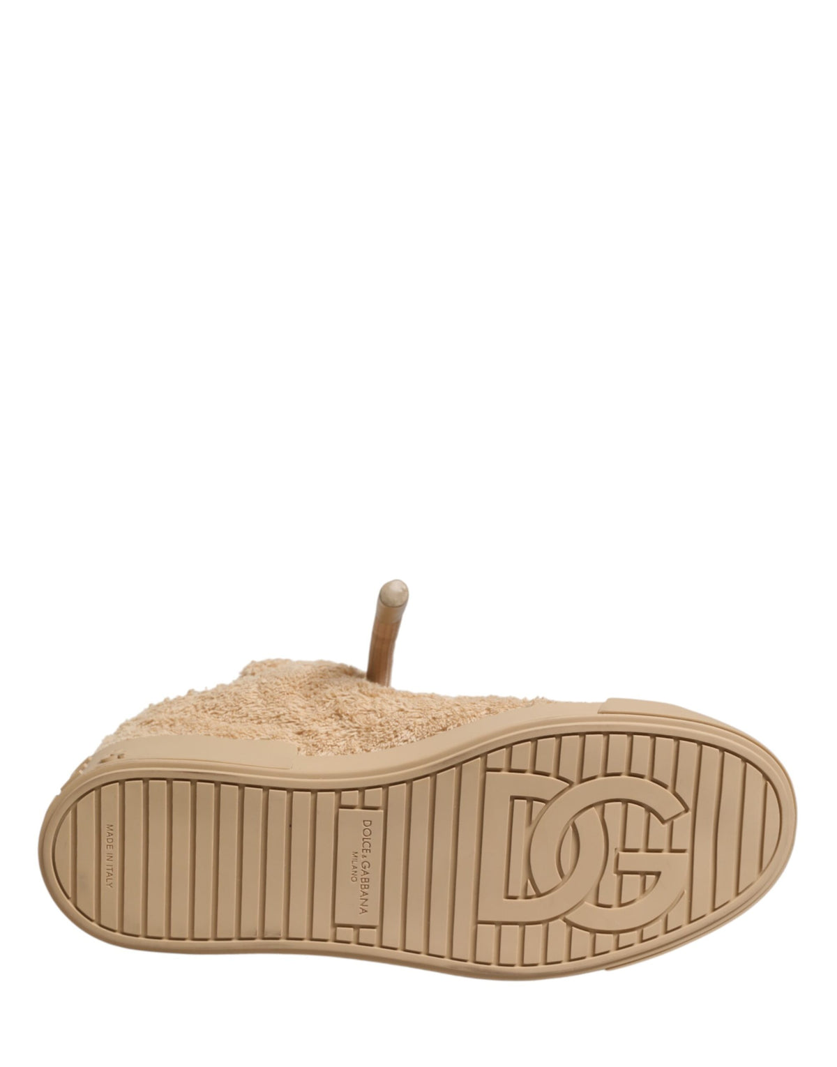Dolce & Gabbana Schuhe Beige Kunst Shearling Low-Top-Sneaker