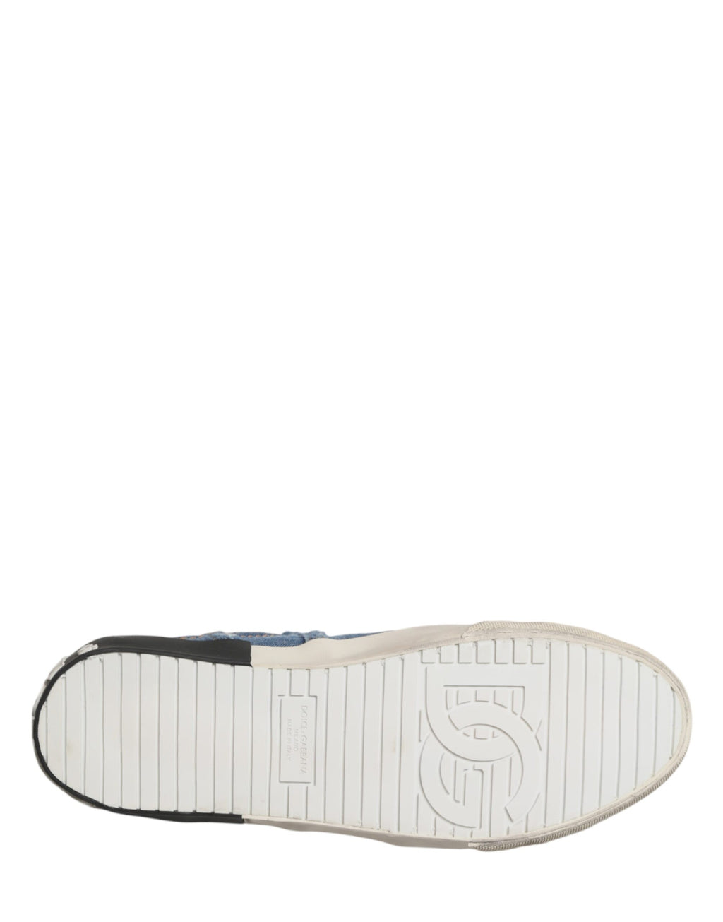 Dolce & Gabbana Blue Distressed Denim Low-Top Sneakers