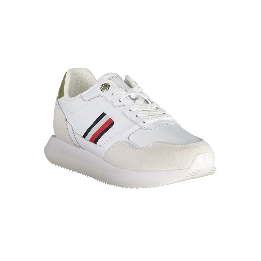 Tommy Hilfiger Women's White Leather Sneakers