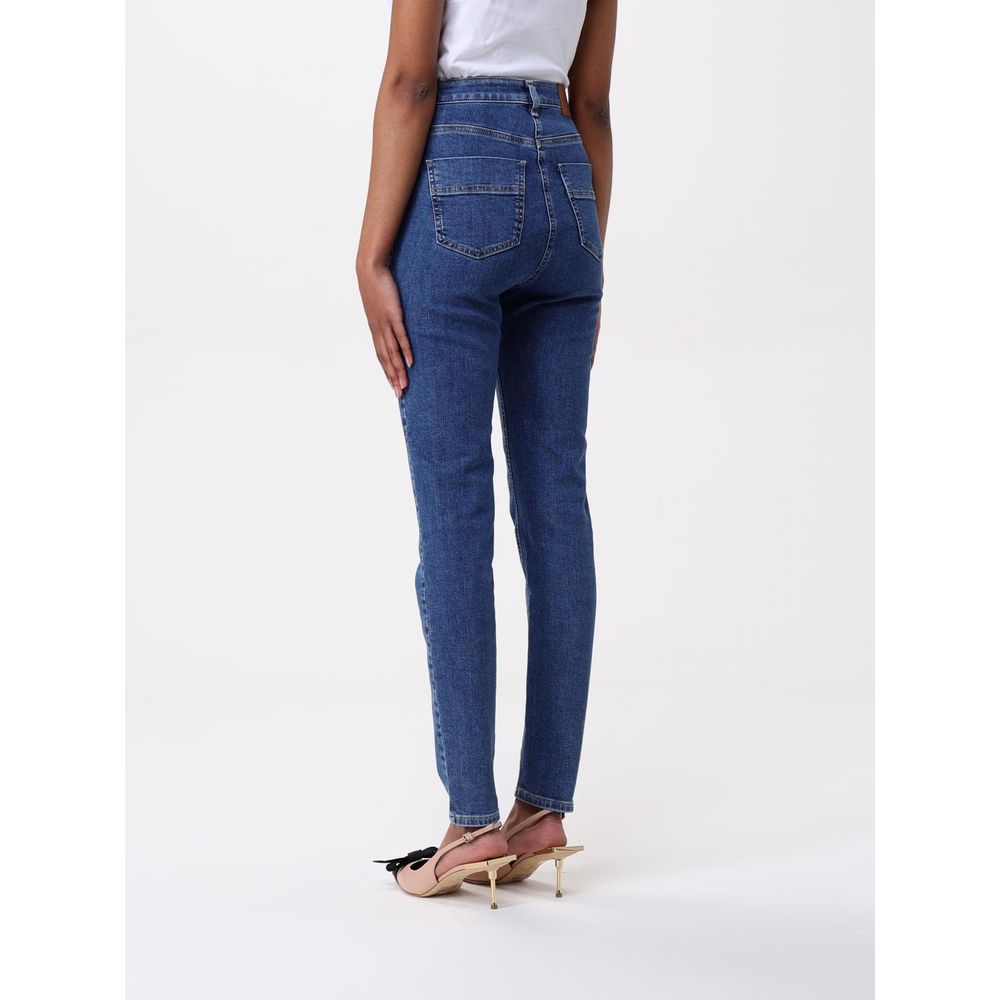 Elisabetta Franchi Blue High-Waist Denim Jeans