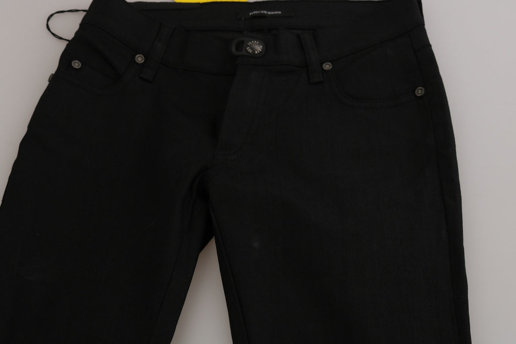 PLEIN SUD Black mid-rise cotton skinny jeans