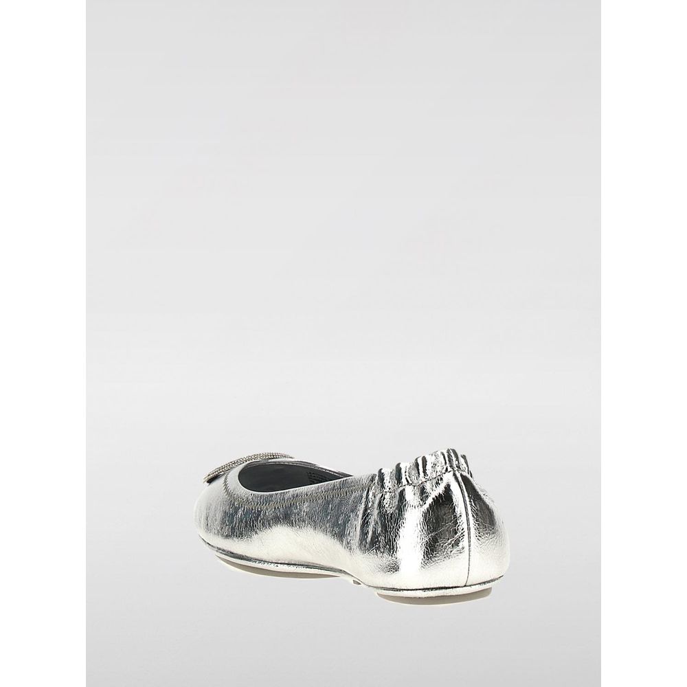 Tory Burch Silberne Ballerinas aus Leder