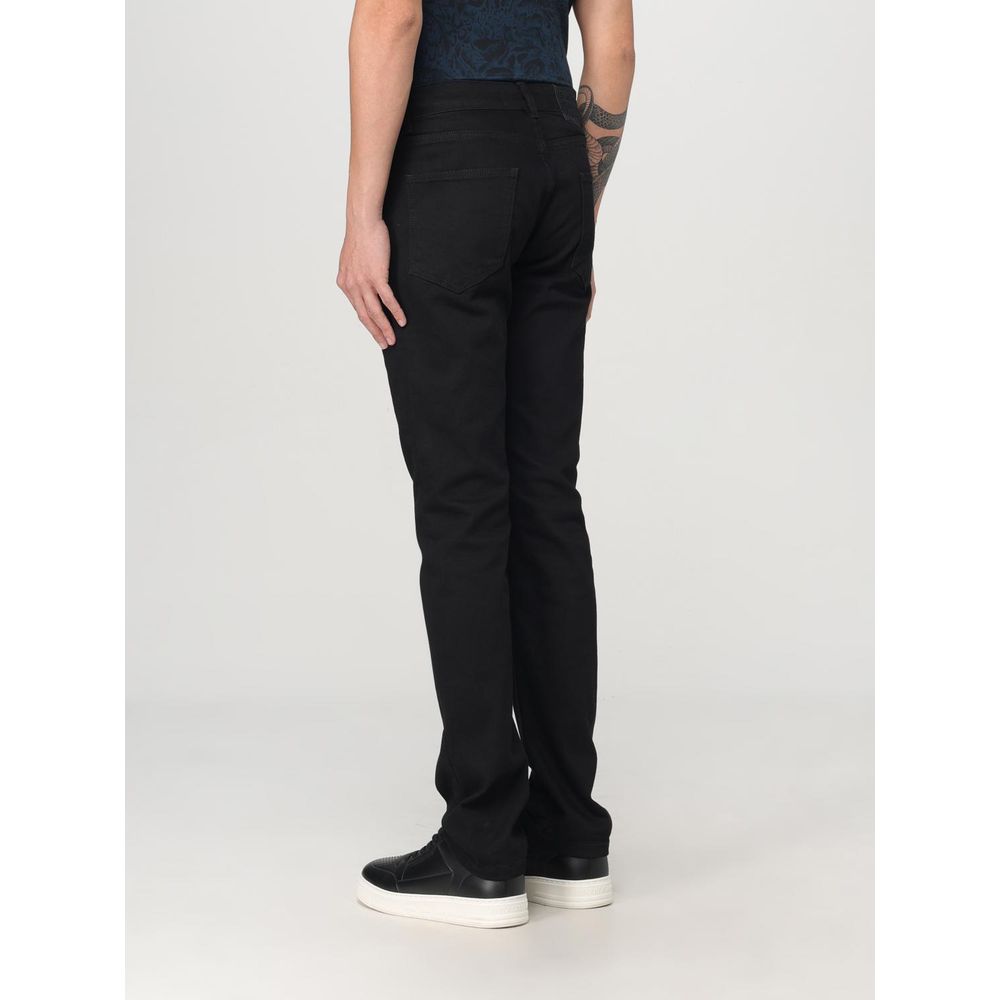 Just Cavalli Black Cotton Straight Leg Jeans