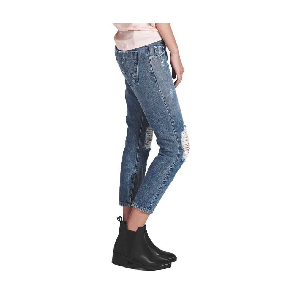 One Teaspoon Blue Cropped Cotton Jeans