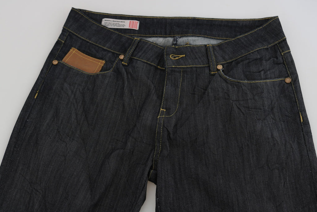 PLEIN SUD Jeans mit geradem Bein und hohem Bund in Blau aus Baumwolle