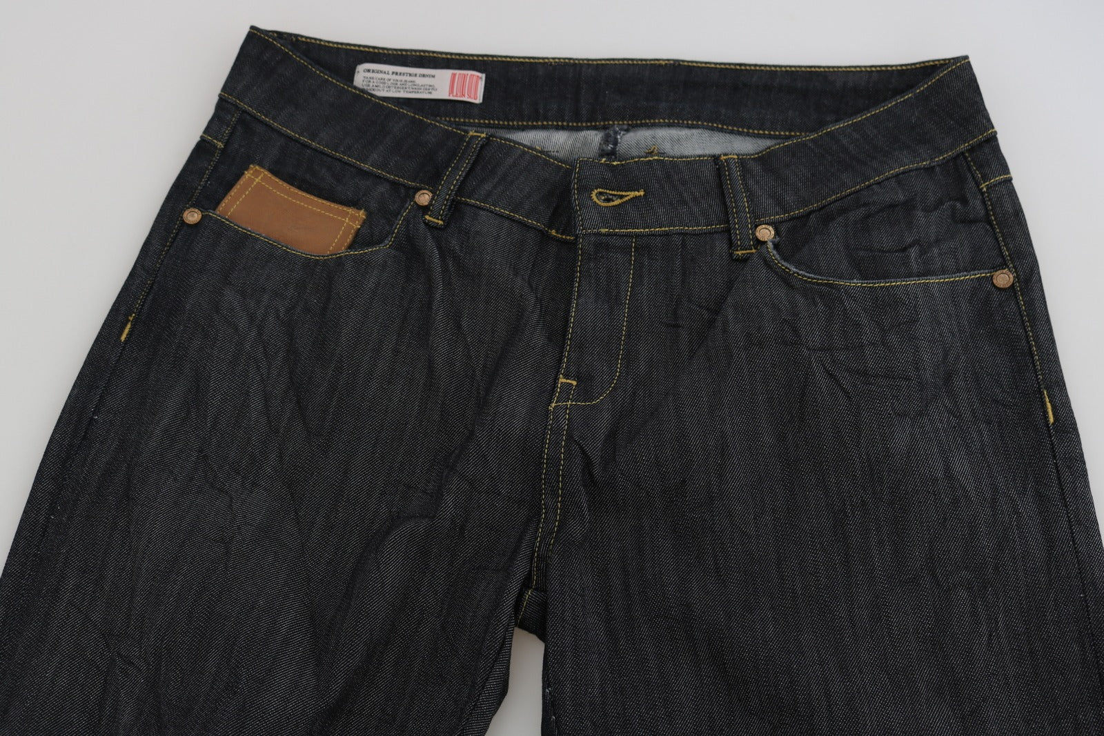 PLEIN SUD Jeans mit geradem Bein und hohem Bund in Blau aus Baumwolle